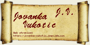 Jovanka Vukotić vizit kartica